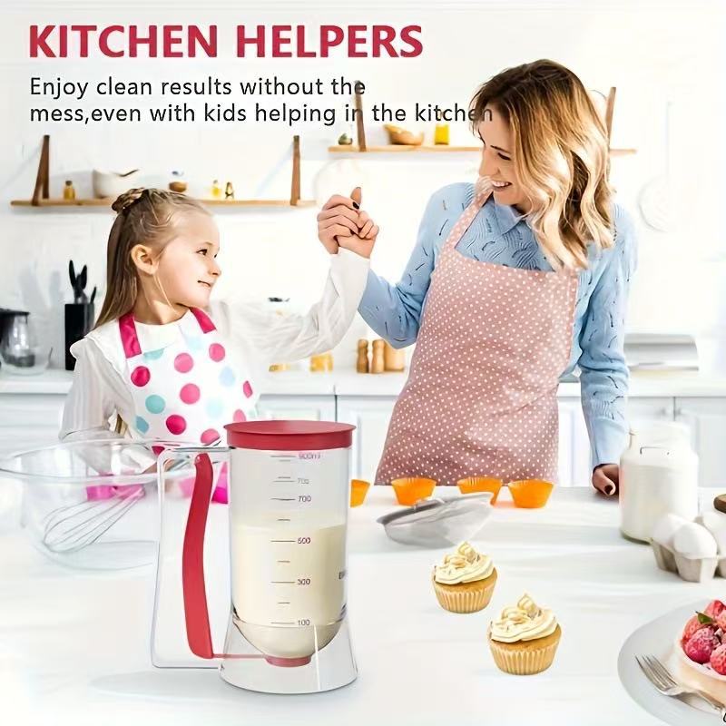 Precision Batter Dispenser Measuring Cup with Silicone Release Valve and Ergonomic Handle Bowlift