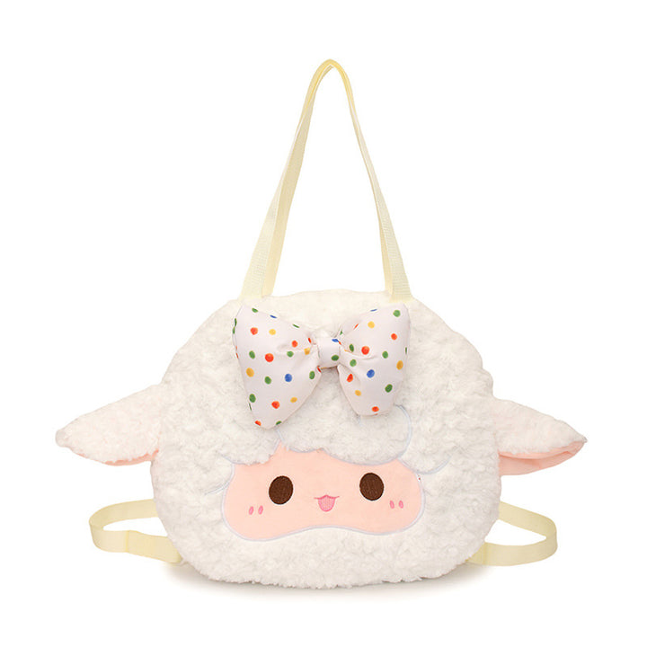 Plush Backpack with Cute Lamb Design Bowlift