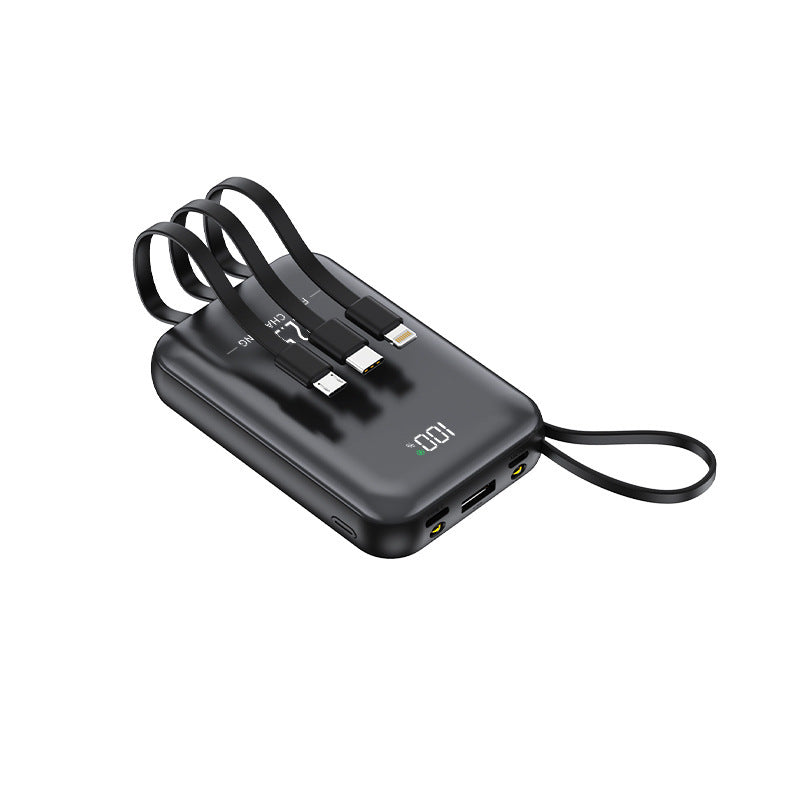Portable power bank with integrated charging cables and fast charging function Bowlift
