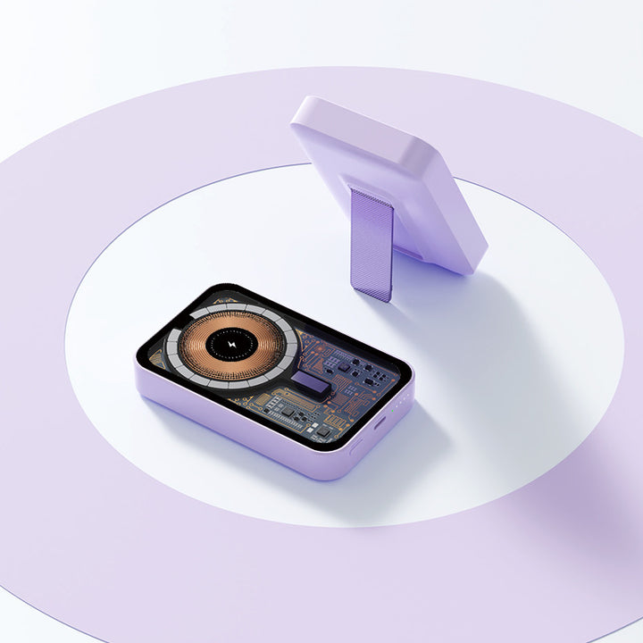 Portable power bank with innovative wireless charging function and integrated stand Bowlift