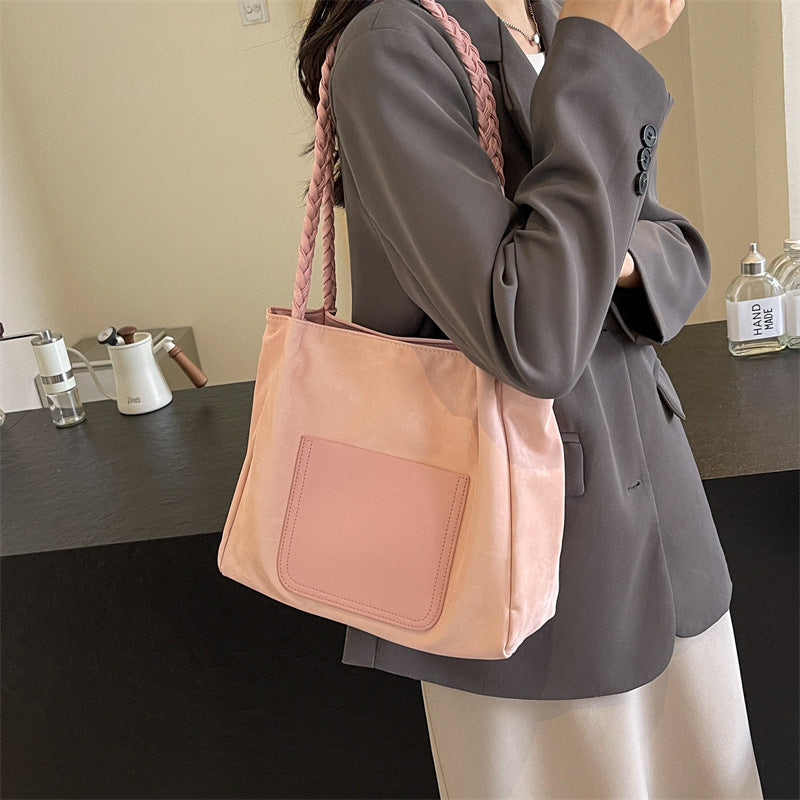 Stylish Braided Handle Handbag Bowlift