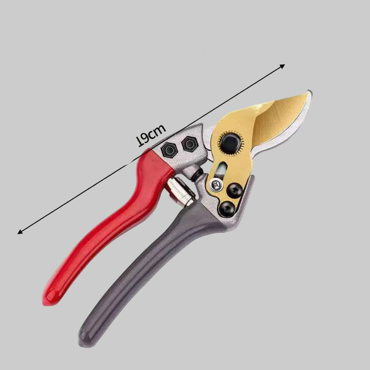 Ergonomic curved bypass pruning shears with non-slip foam grips Bowlift