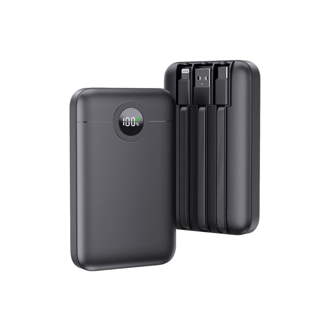 Portable power bank with intelligent cable management and LED charging status display Bowlift