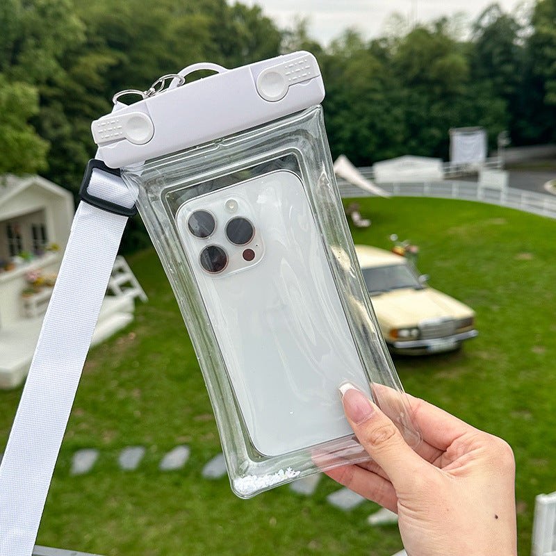 Waterproof phone pouch with adjustable lanyard and transparent touch-sensitive sleeve Bowlift