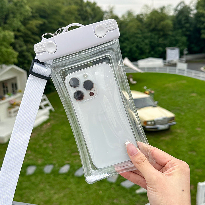 Waterproof phone pouch with adjustable lanyard and transparent touch-sensitive sleeve Bowlift