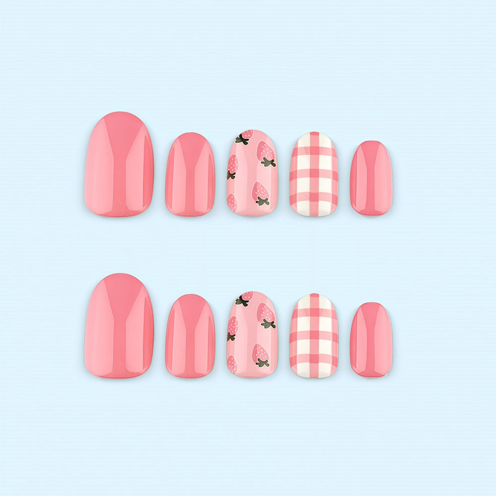Artificial nails in fresh strawberry design Bowlift