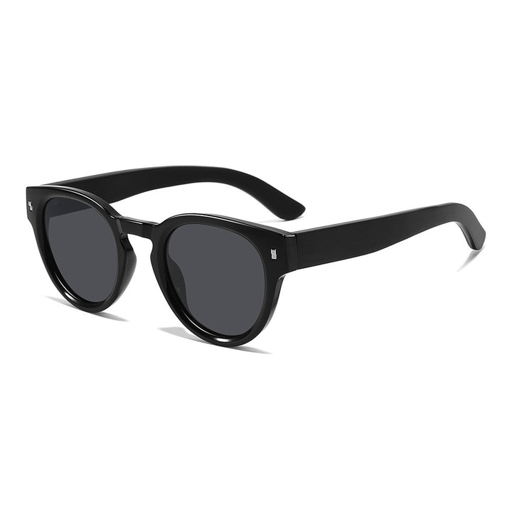 Rimless oversized cat eye polarized sunglasses with wood-effect temples Bowlift