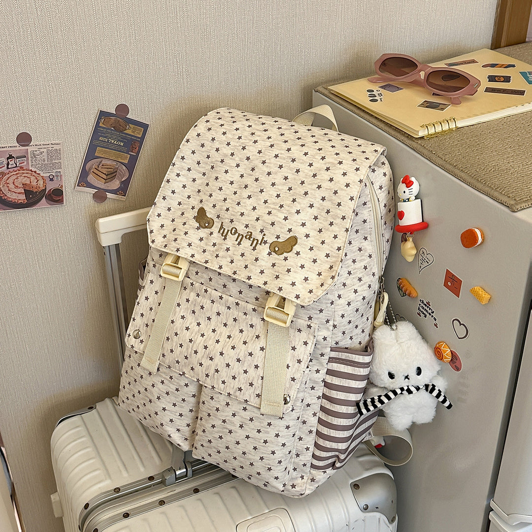 Charming Star-Embellished Casual Backpack Bowlift