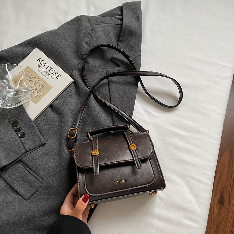 Compact Leather Handbag Bowlift