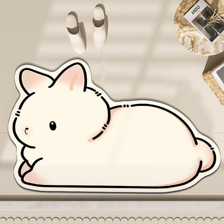Fun Cat-Themed Decorative Floor Mat Bowlift