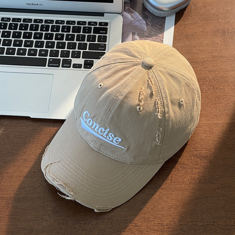 Women's Distressed Casual Cotton Cap Bowlift