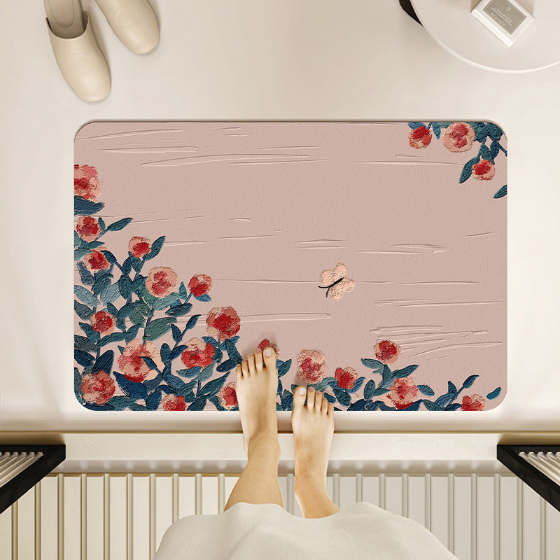 Floral Patterned Bath Mat