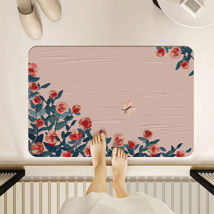 Floral Patterned Bath Mat