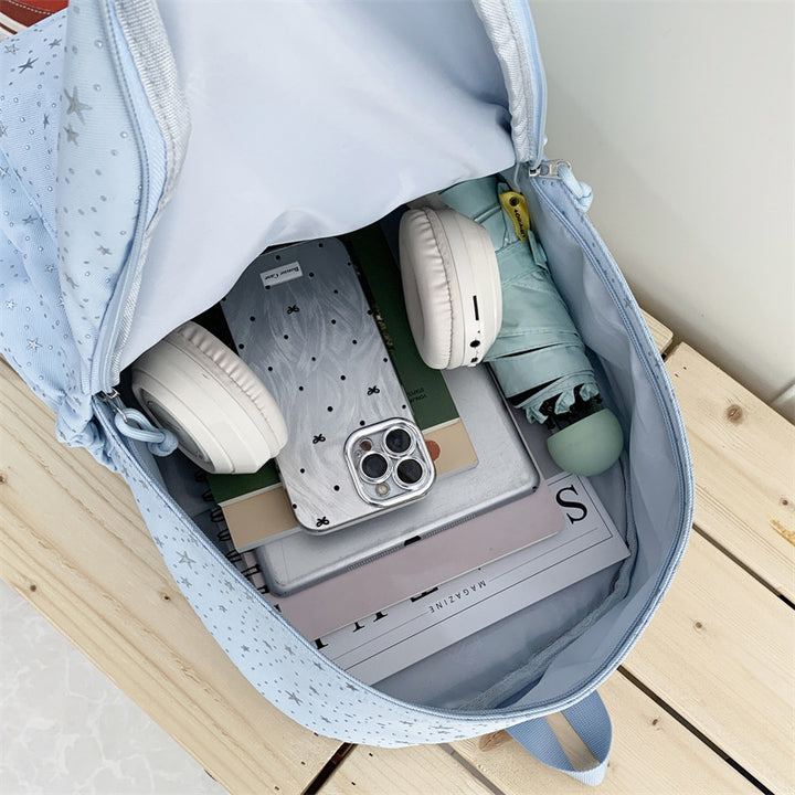 Elegant backpack with glittering stars and practical compartments Bowlift