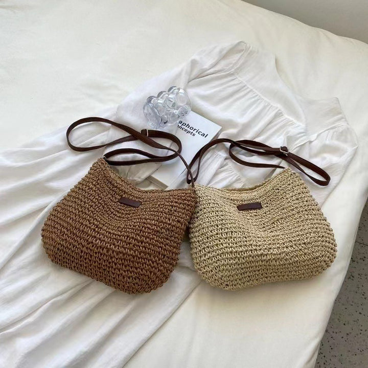 Hand-knotted shoulder bag with leather accents Bowlift