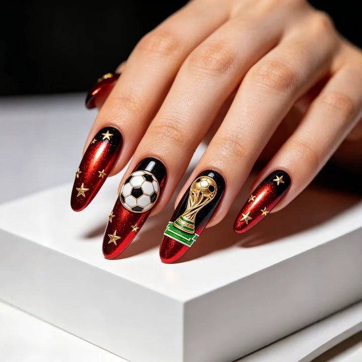 Artifical nails in football World Cup design Bowlift