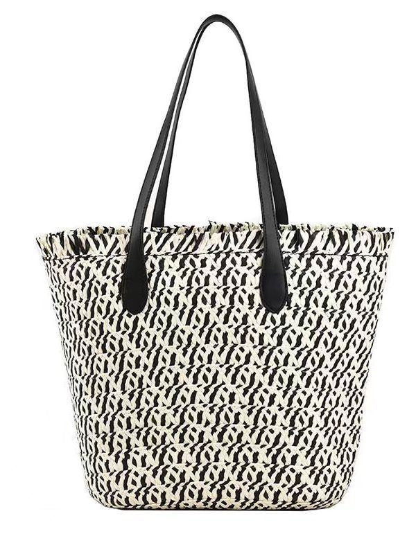 Multifunctional Basket Shopper with Elegant Leather Handles Bowlift