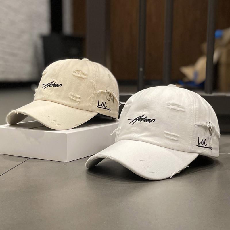 Men's Distressed Denim Cap Bowlift
