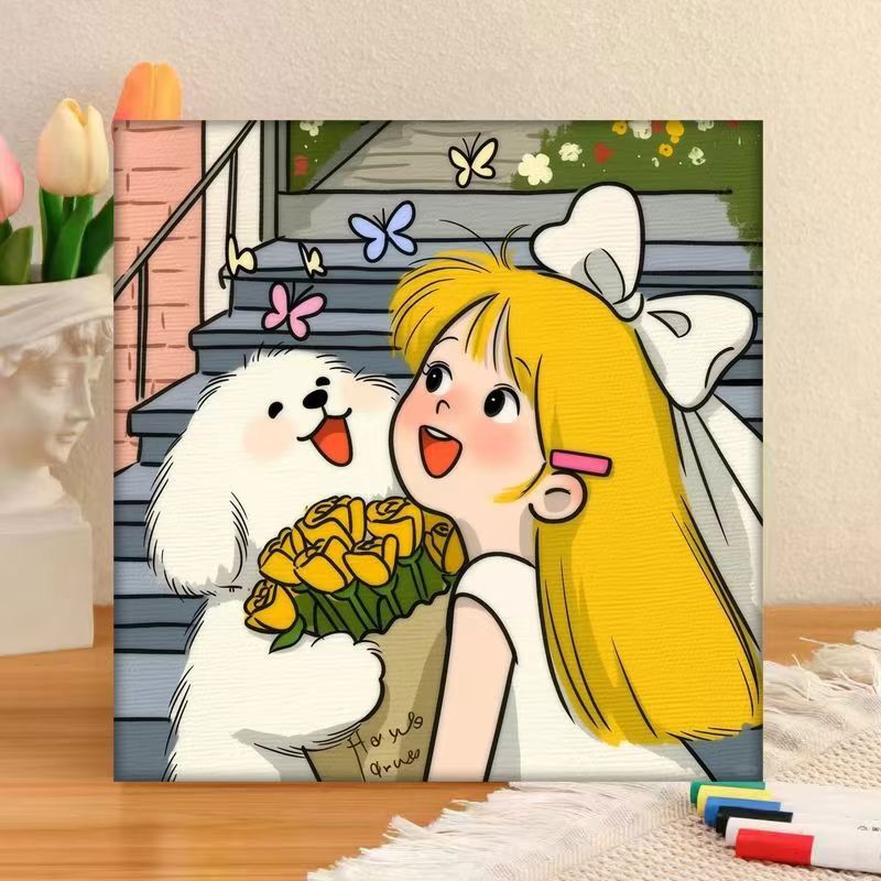 Whimsical Character Art Canvas Print Bowlift