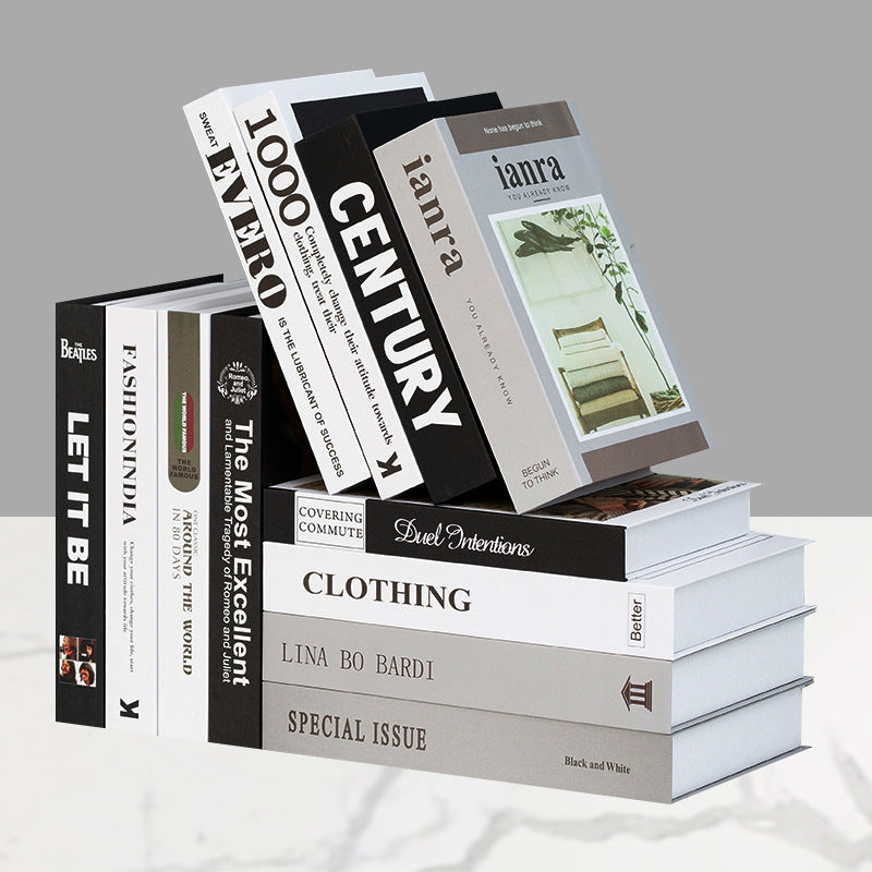 Decorative faux book storage box set for bookshelf styling Bowlift