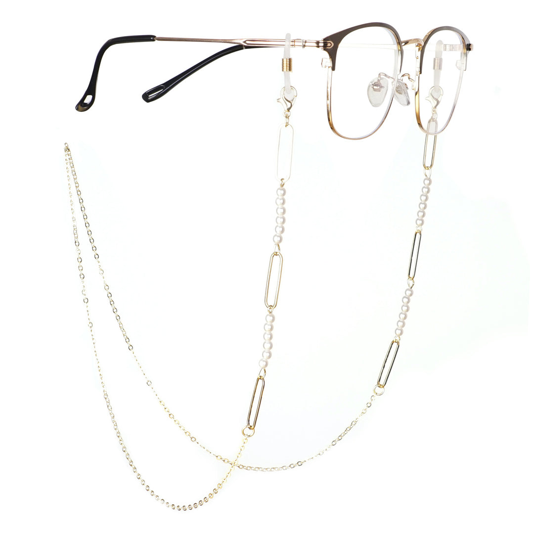 Elegant Pearl and Link Eyewear Chain Bowlift