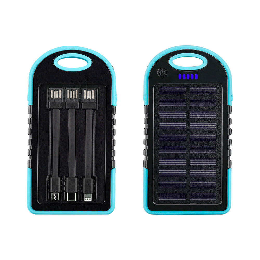 Portable Solar Power Bank with Integrated Cable Management and Fast Charging Function Bowlift