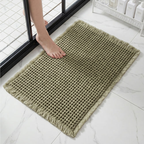 Plush Waffle Weave Bath Mat