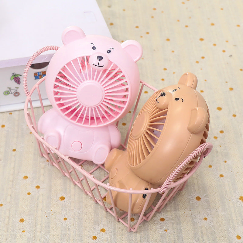 Unisex portable rechargeable table fan in bear shape with USB charging port and quiet motor Bowlift