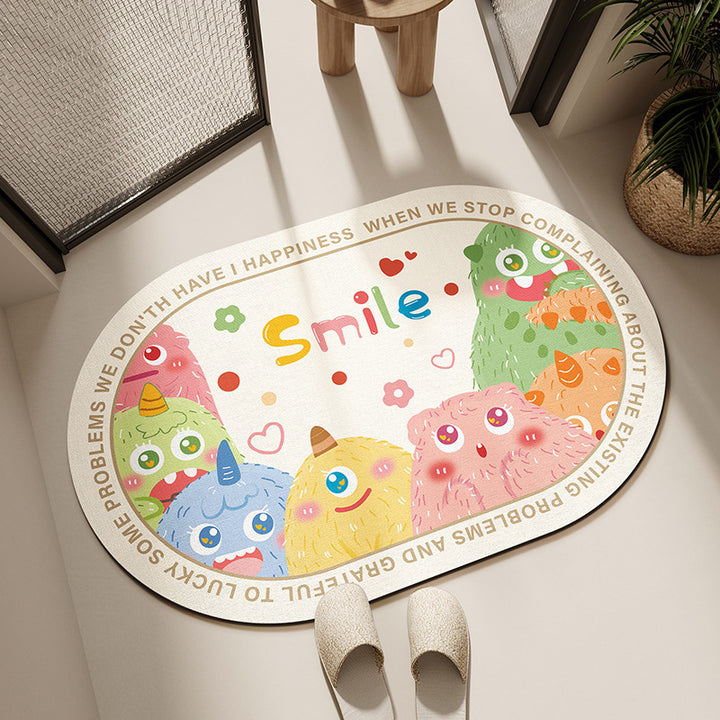 Floral-Themed Absorbent Bath Mat Bowlift