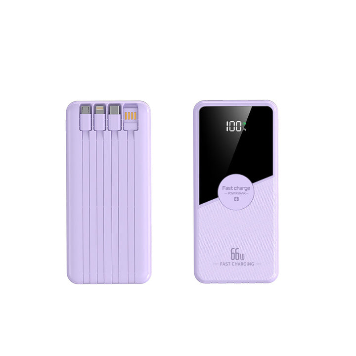 Portable power bank with integrated cables and fast charging function Bowlift