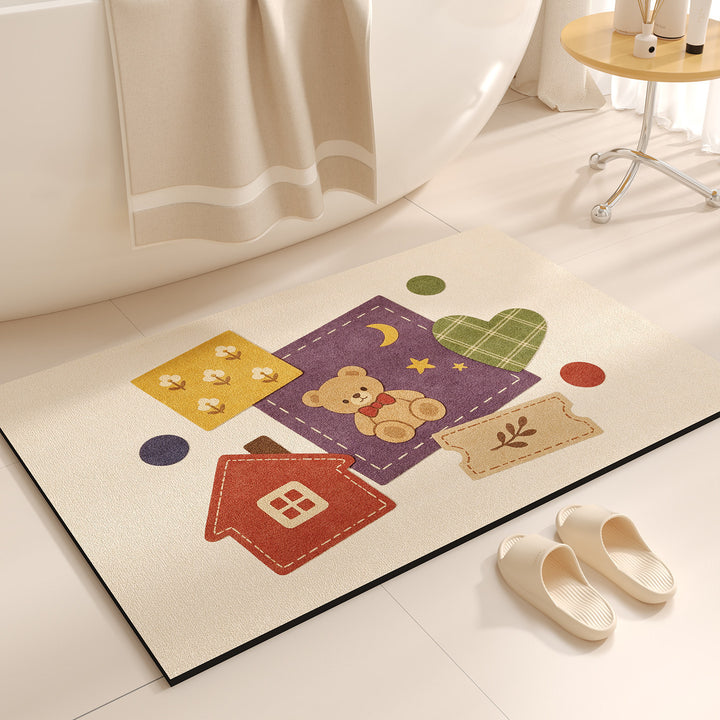Cute Cartoon-Themed Bath Mat Bowlift