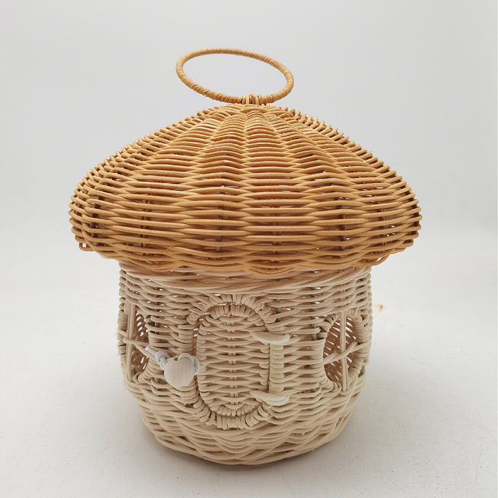 Whimsical Mushroom-Shaped Woven Storage Basket Bowlift