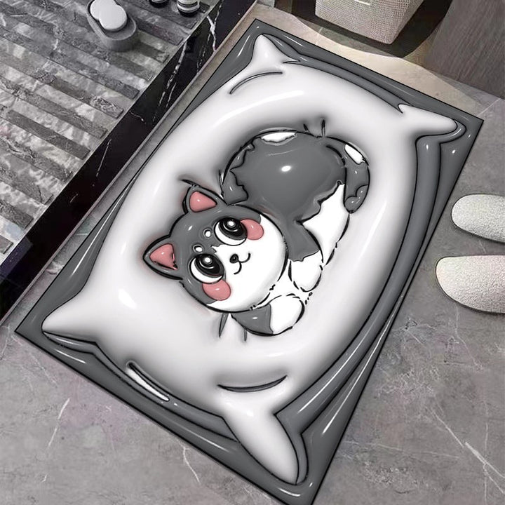 Cute Cartoon Cat Shape Bath Mat Bowlift