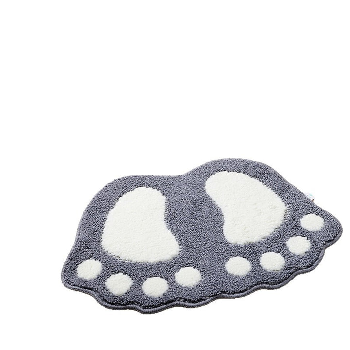Paw Print Shaped Plush Bath Mat Bowlift