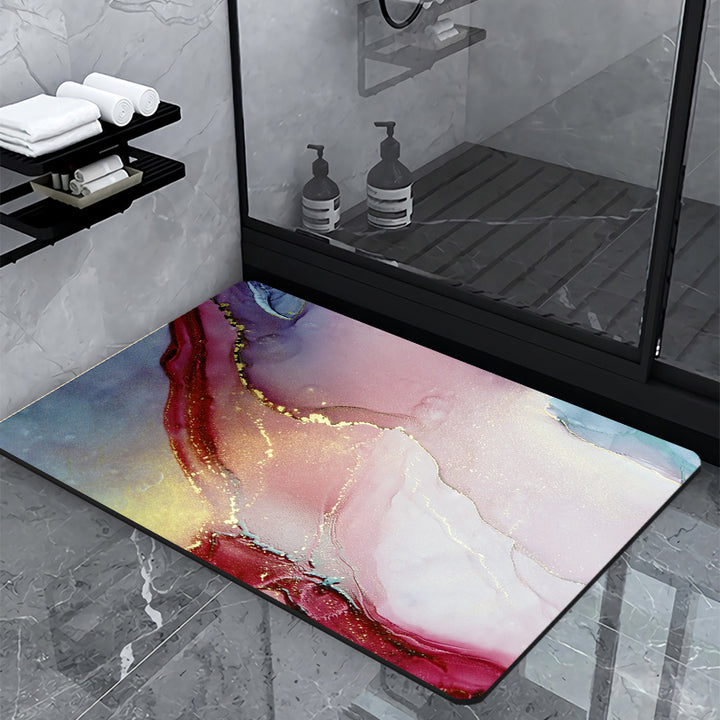 Luxury Marble-Effect Bath Mat Bowlift