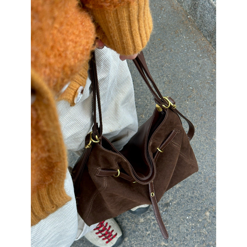 Luxurious Suede Handheld Tote Bowlift