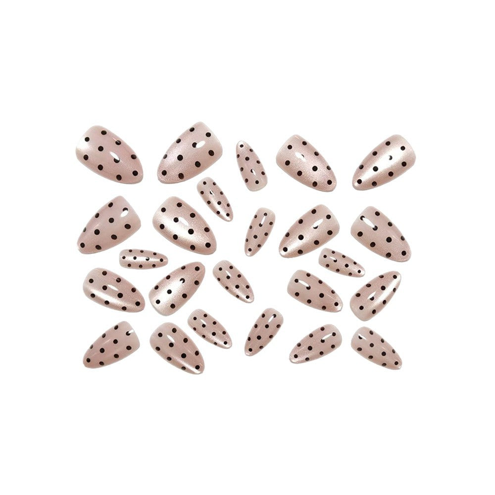 Artificial nails in modern polka dot design Bowlift