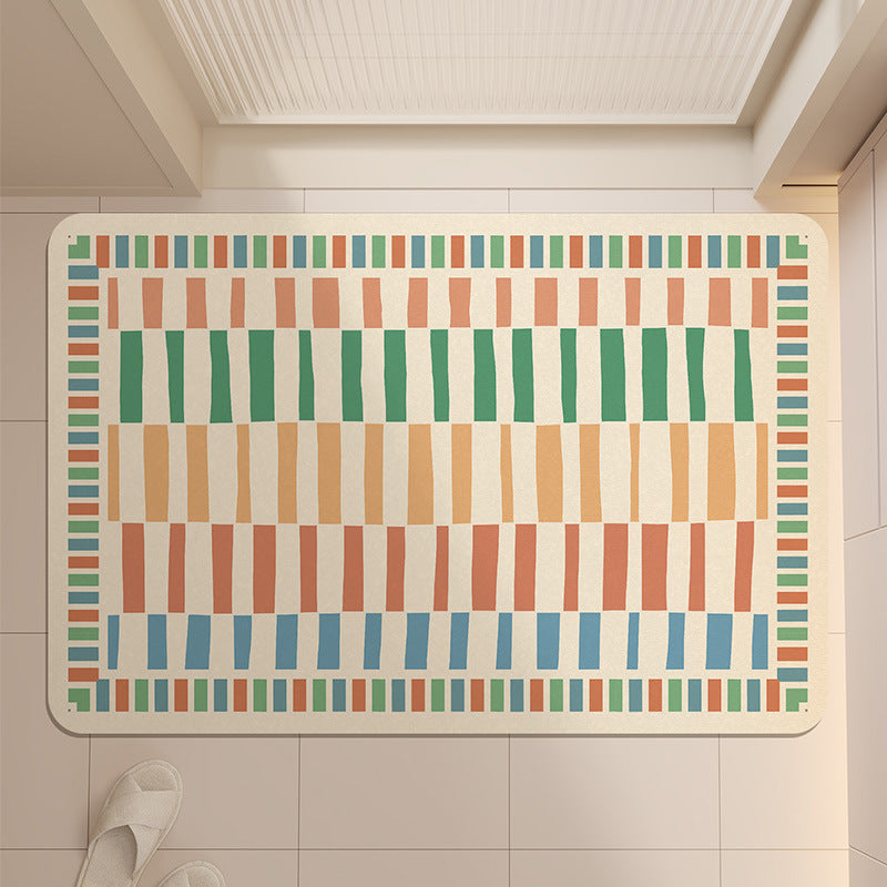 Stylish Geometric Pattern Bath Mat Bowlift