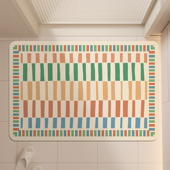 Stylish Geometric Pattern Bath Mat Bowlift