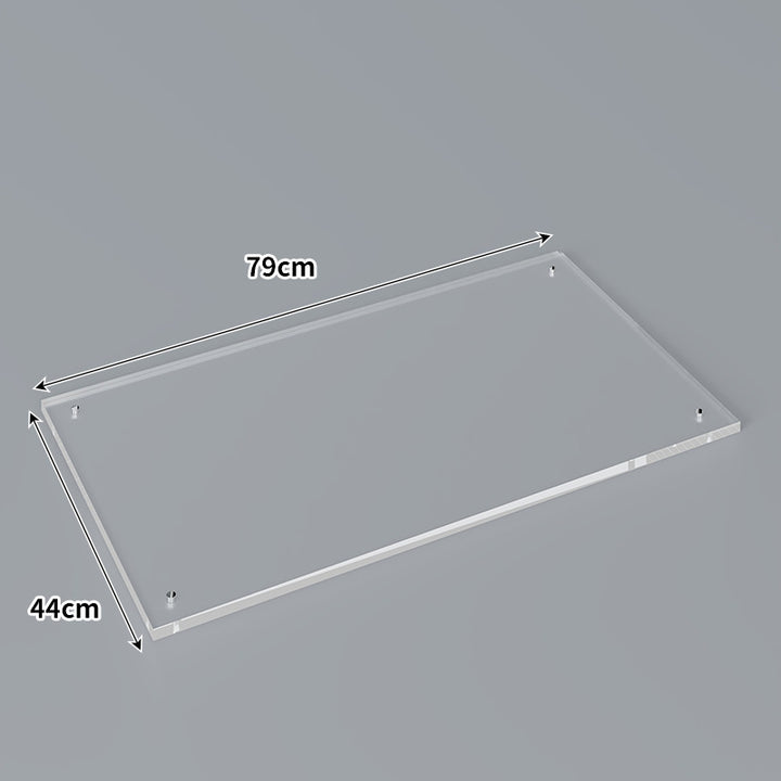 Large Wall-Mounted Clear Acrylic Floating Display Shelf Panel with Pre-Drilled Standoffs