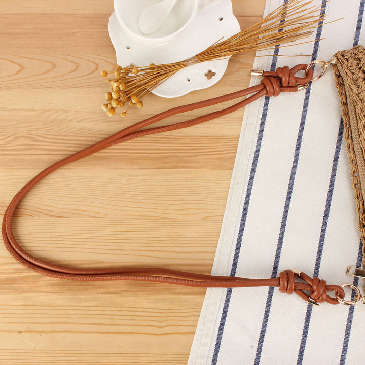 Handbag Made of Woven Natural Material with Adjustable Strap Bowlift