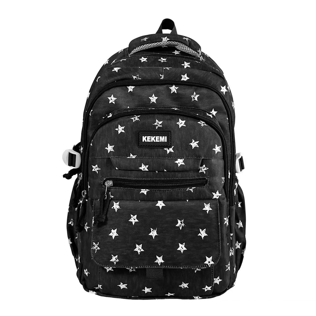 Multi-Pocket Star Pattern Backpack Bowlift