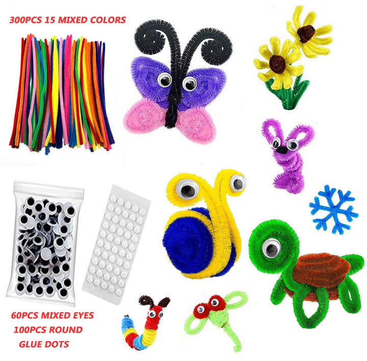 Unisex versatile craft kit with colorful pipe cleaners and googly eyes Bowlift