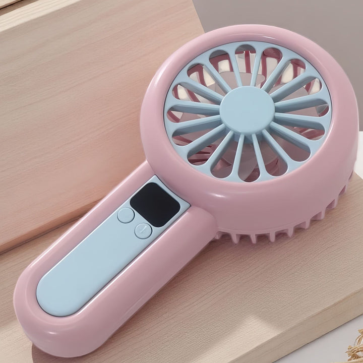Portable handheld fan with LED display and multiple speed settings Bowlift