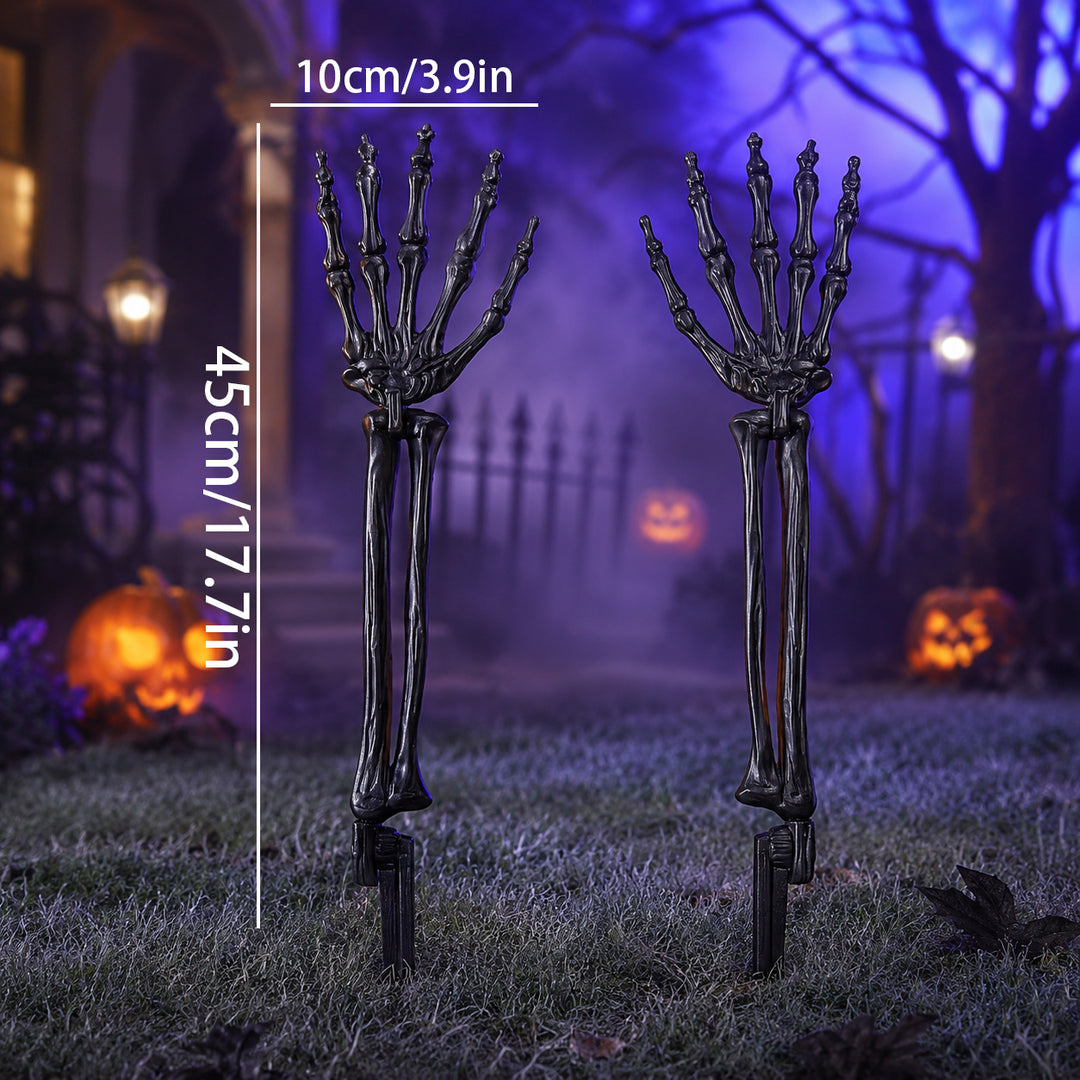 Creepy Halloween decor skeleton tree trunks Bowlift