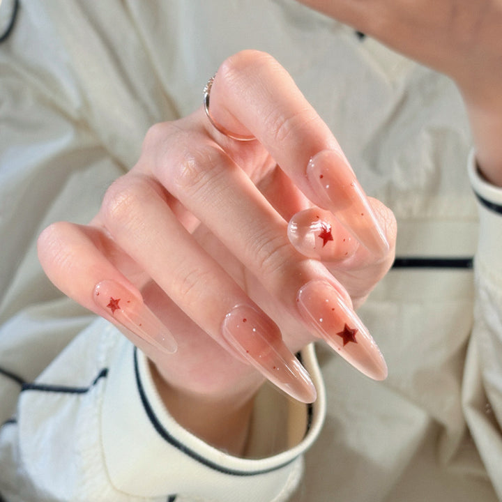 Elegant Stiletto Press-On Nails with Intricate Floral Accents Bowlift