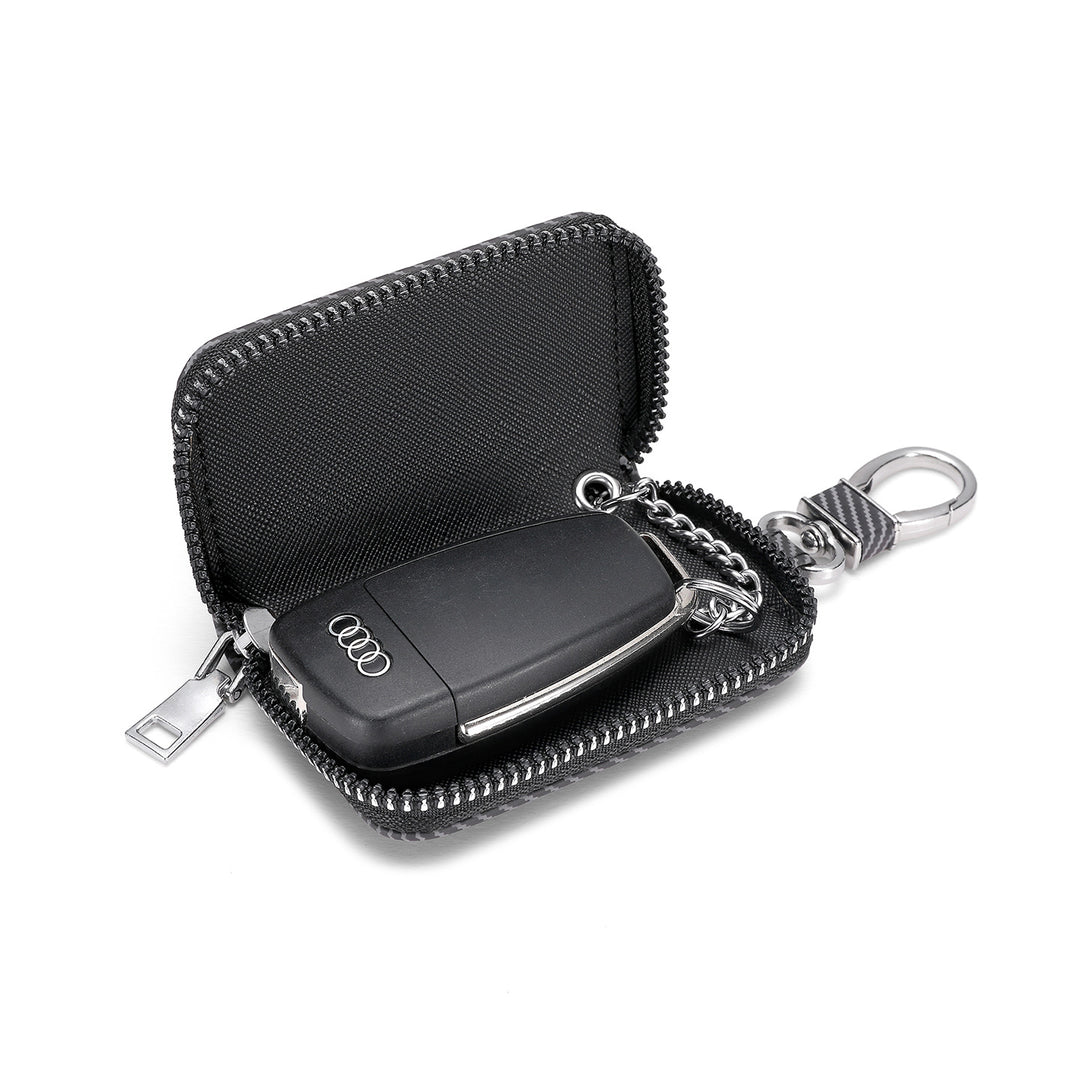 Compact Zippered Keychain Wallet