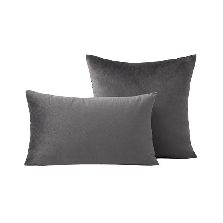 Luxury Velvet Square and Lumbar Decorative Pillow Cover Set with Concealed Zipper and Soft Microfiber Back