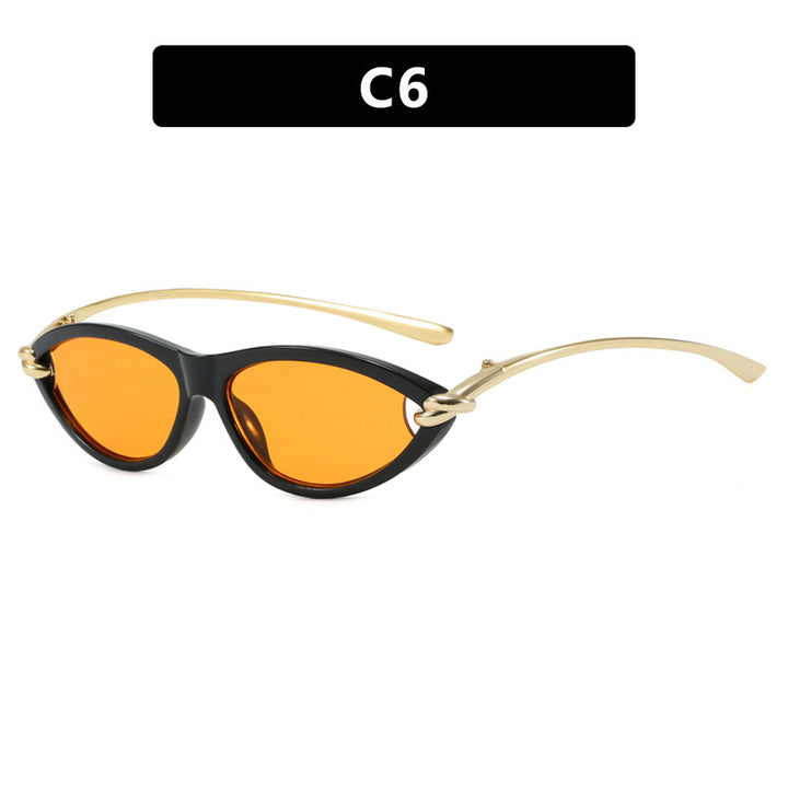Women's Cat-Eye Sunglasses with Elegant Metal Frame and Protective UV Filter Bowlift