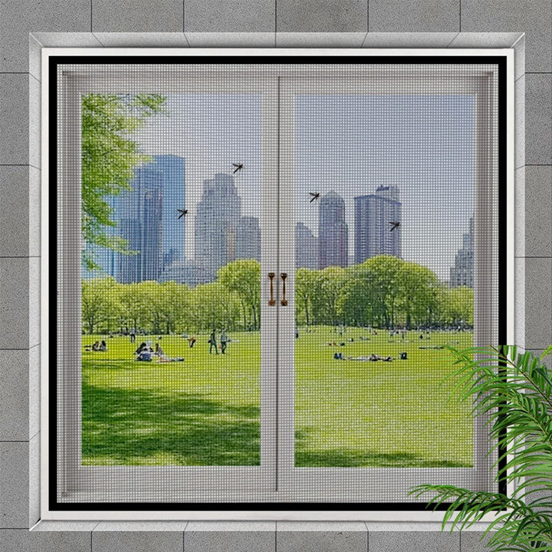 Magnetic mesh patio French door screen with ultra fine insect proof weave and self sealing closure Bowlift